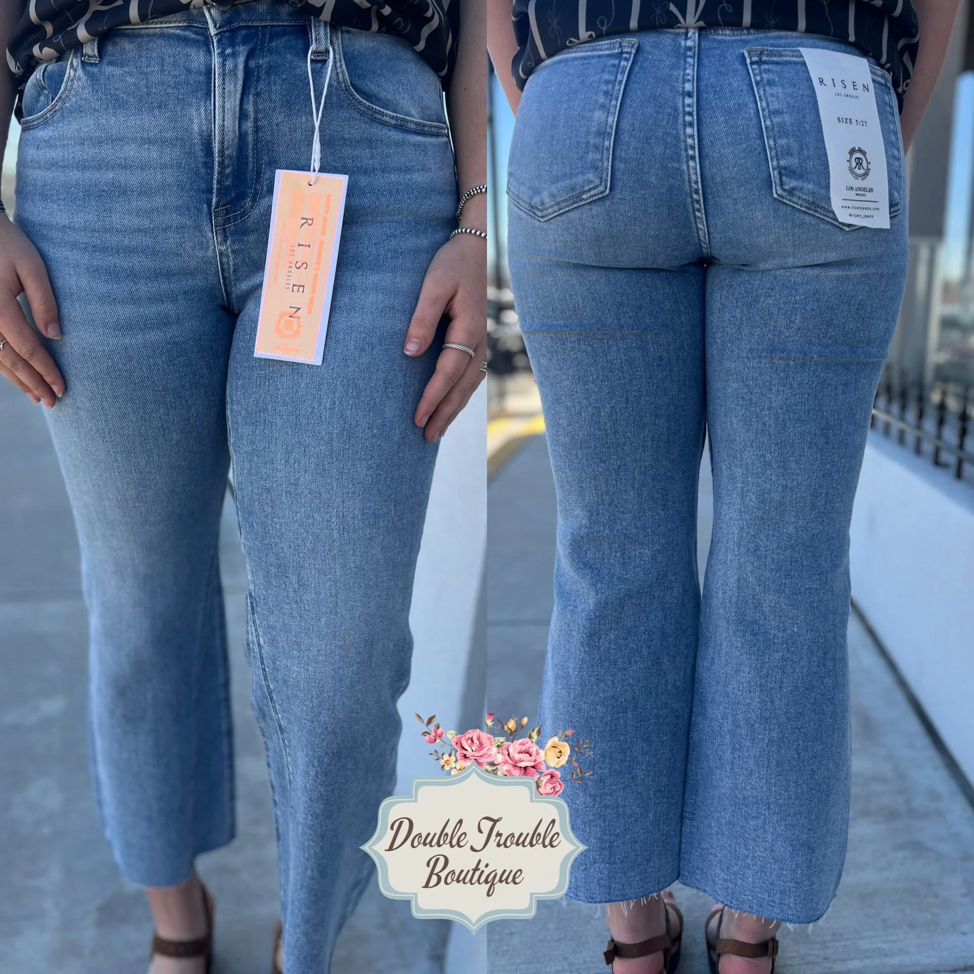 SUTTON RISEN STRAIGHT LEG CROP DENIM - Image 5