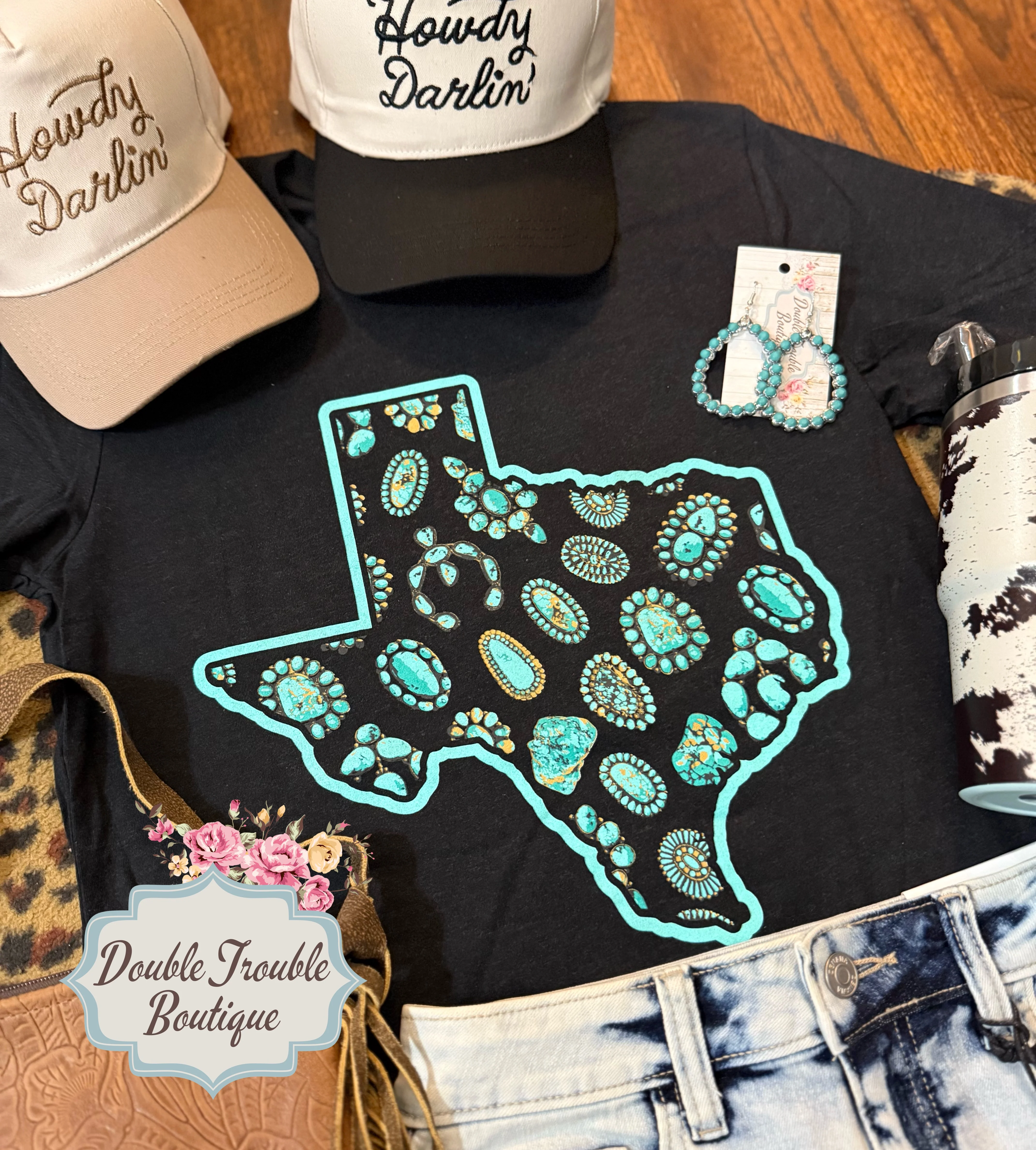 TEXAS IN TURQOISE TEE - Image 3